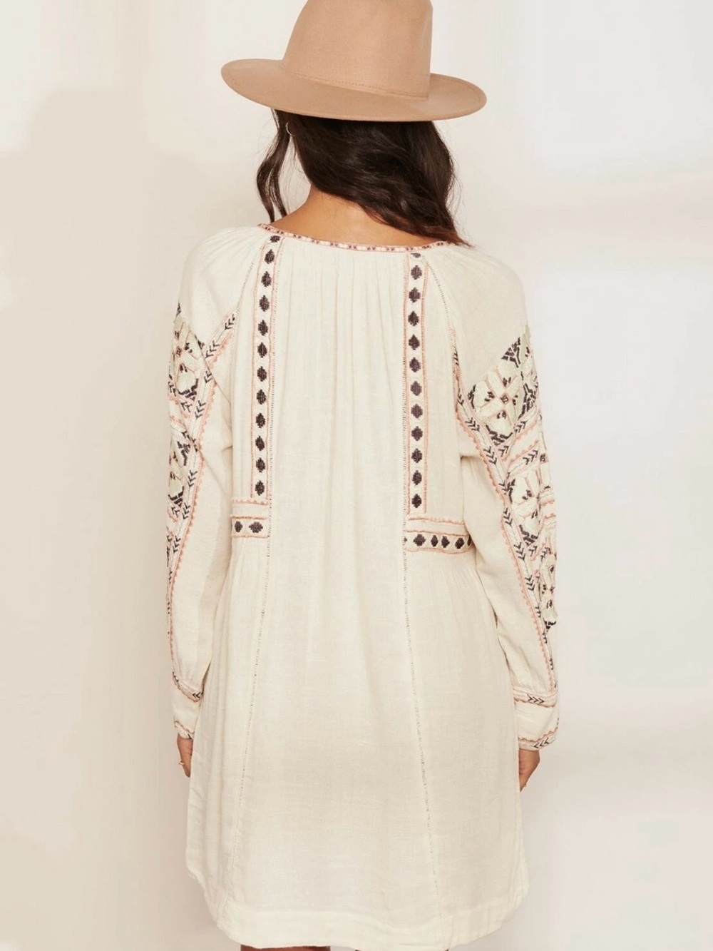 Free People Boho Embroidered Cream Maxi Dress - Picture 3 of 7